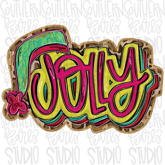 Jolly Santa Hat | Sublimation Design | Digital Download | Women’s, Kids Shirt PNG