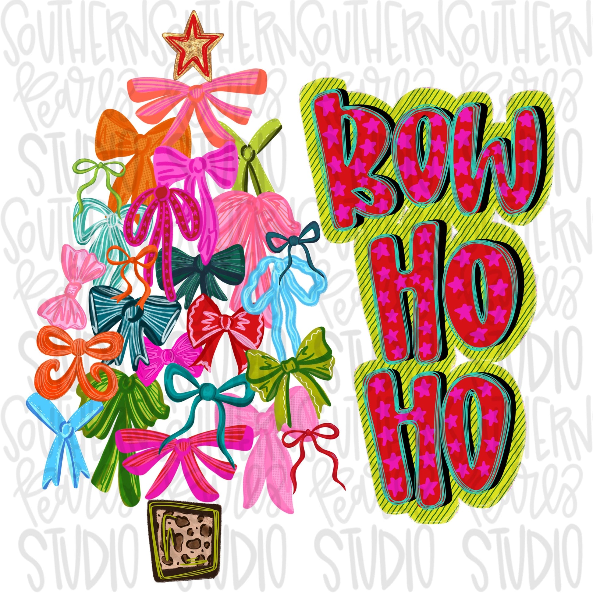 Bow Ho Ho Bow Christmas tree |Sublimation Design | Digital Download | Women’s, Kids Shirt PNG