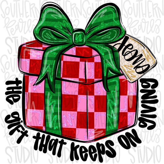 Jesus the gift that keeps on giving | Christmas present with bow | Sublimation Design | Digital Download | Women’s, Kids Shirt PNG