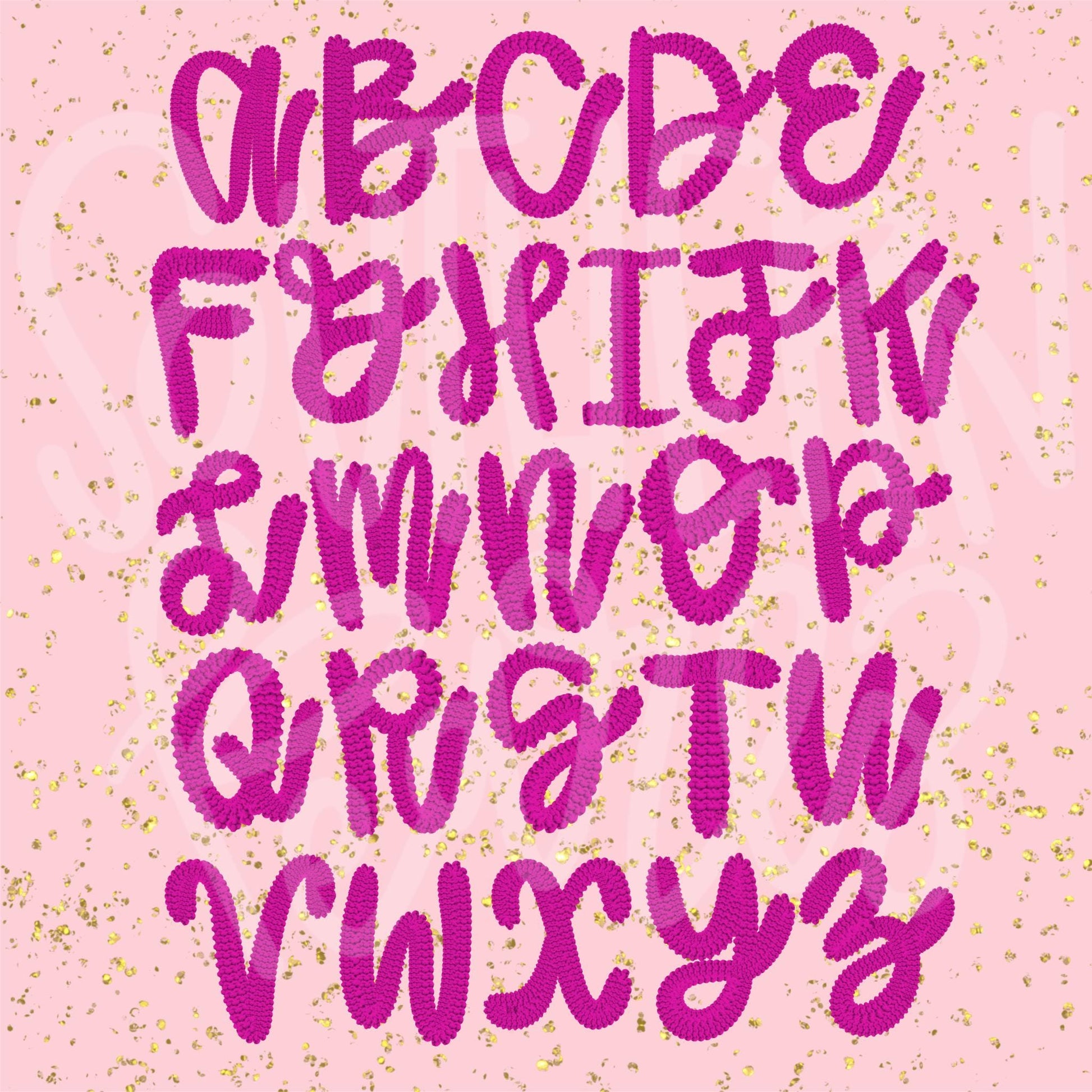 Canva Template faux knit script alpha | Sublimation Design | Digital Download | Women’s, Kids Shirt PNG