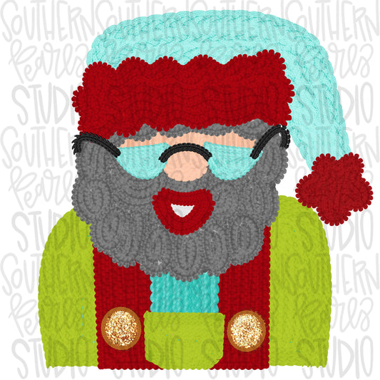 Faux Yarn knitted Santa |Sublimation Design | Digital Download | Women’s, Kids Shirt PNG