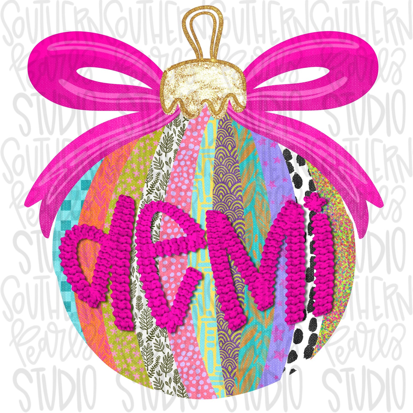 Girly ornament with bow | Christmas | Sublimation Design | Digital Download | Women’s, Kids Shirt PNG