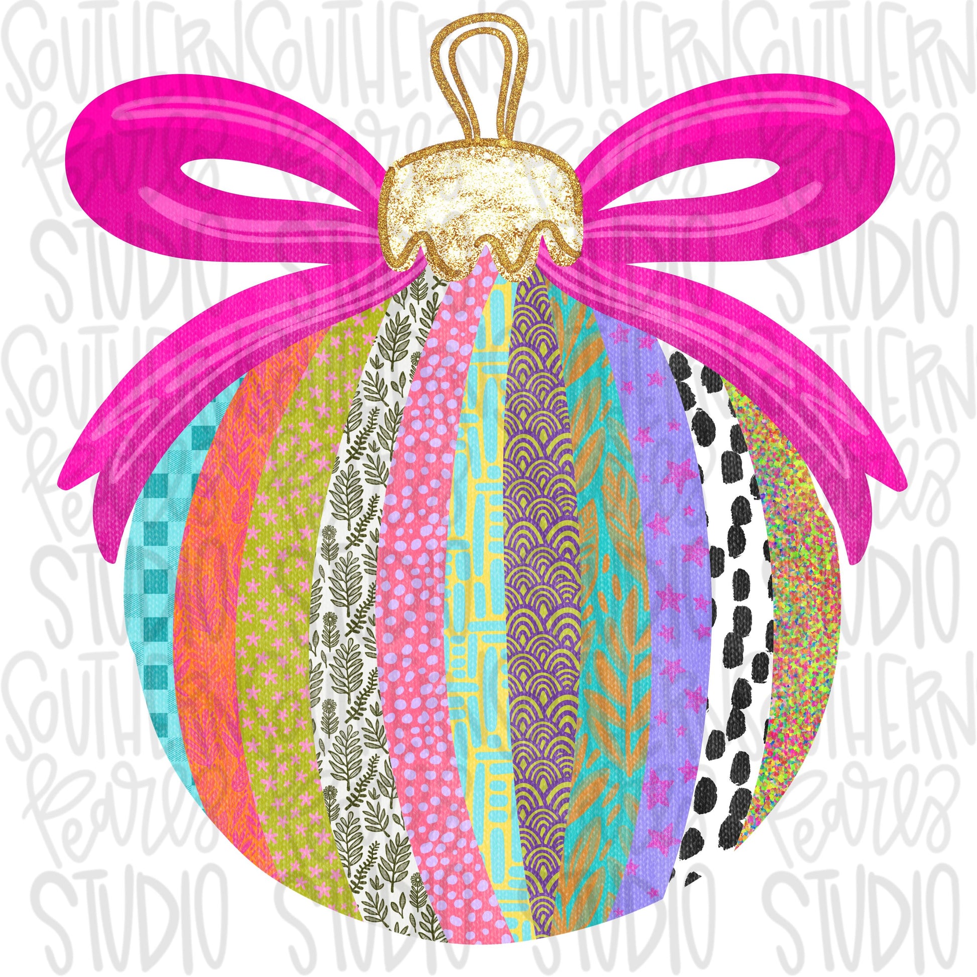 Girly ornament with bow | Christmas | Sublimation Design | Digital Download | Women’s, Kids Shirt PNG