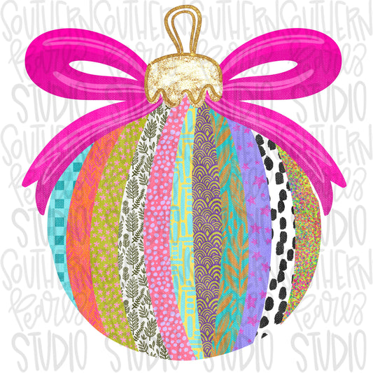 Girly ornament with bow | Christmas | Sublimation Design | Digital Download | Women’s, Kids Shirt PNG