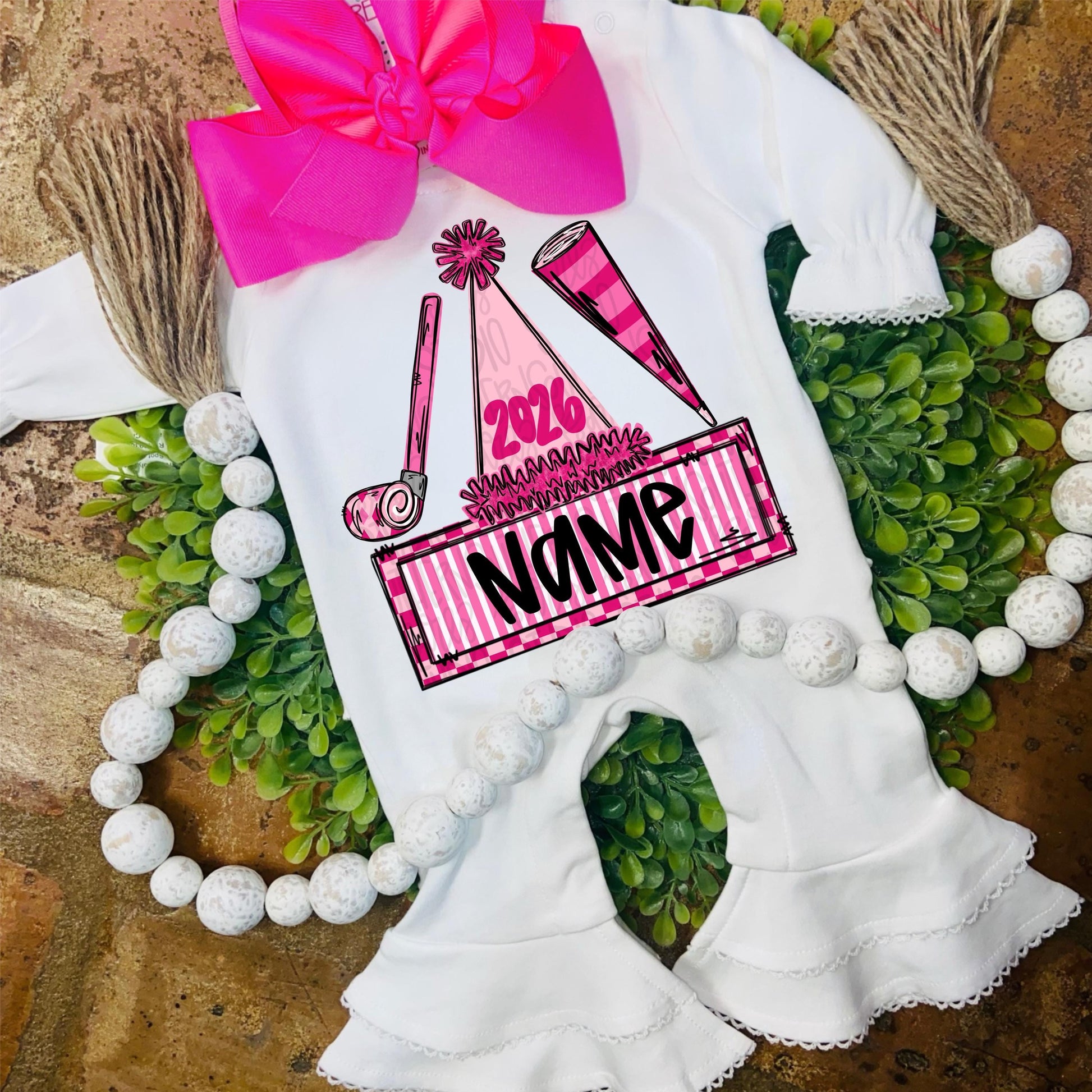 New Year trio pink 2026 | hat | blower | Sublimation Design | Digital Download | Women’s, Kids Shirt PNG