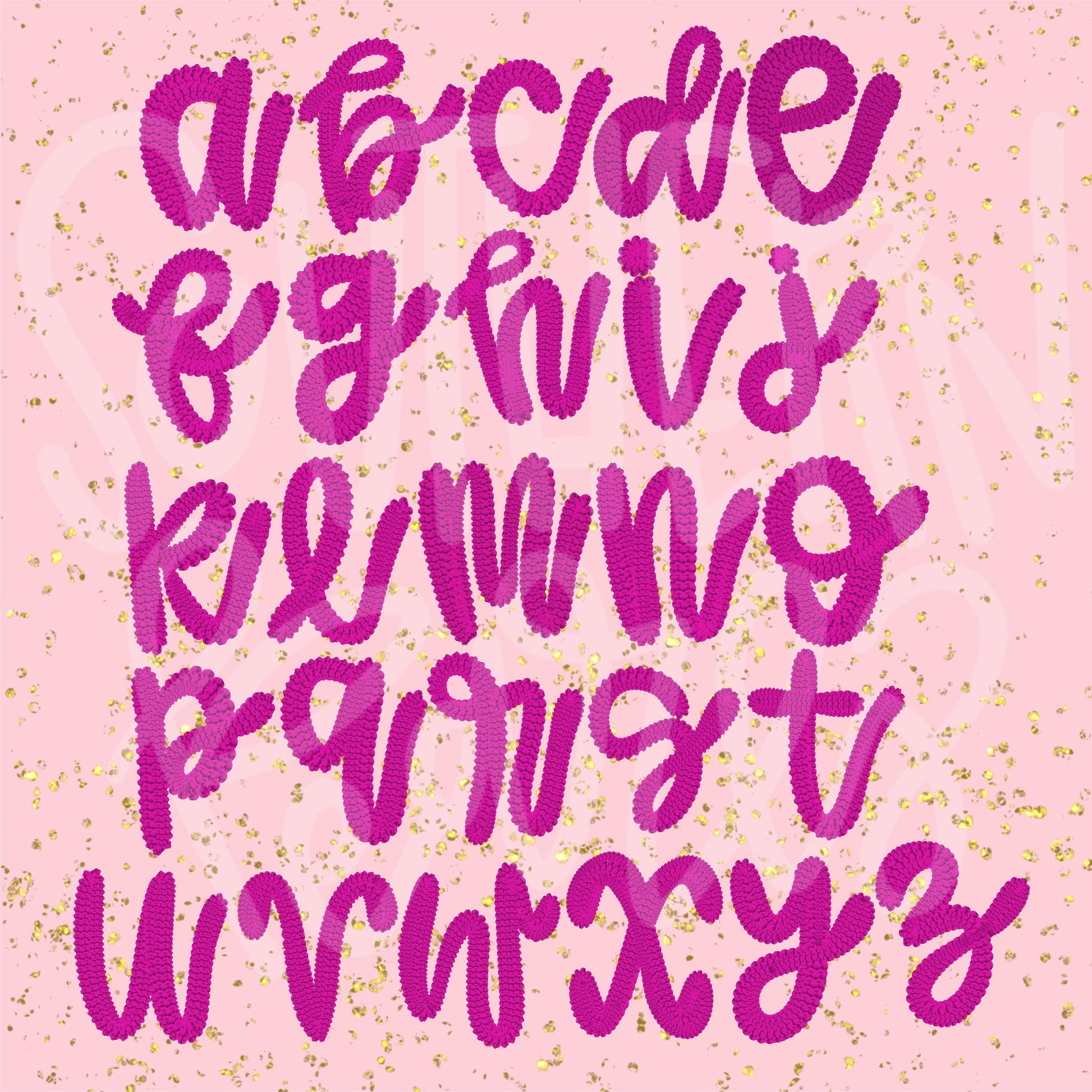 Canva Template faux knit script alpha | Sublimation Design | Digital Download | Women’s, Kids Shirt PNG