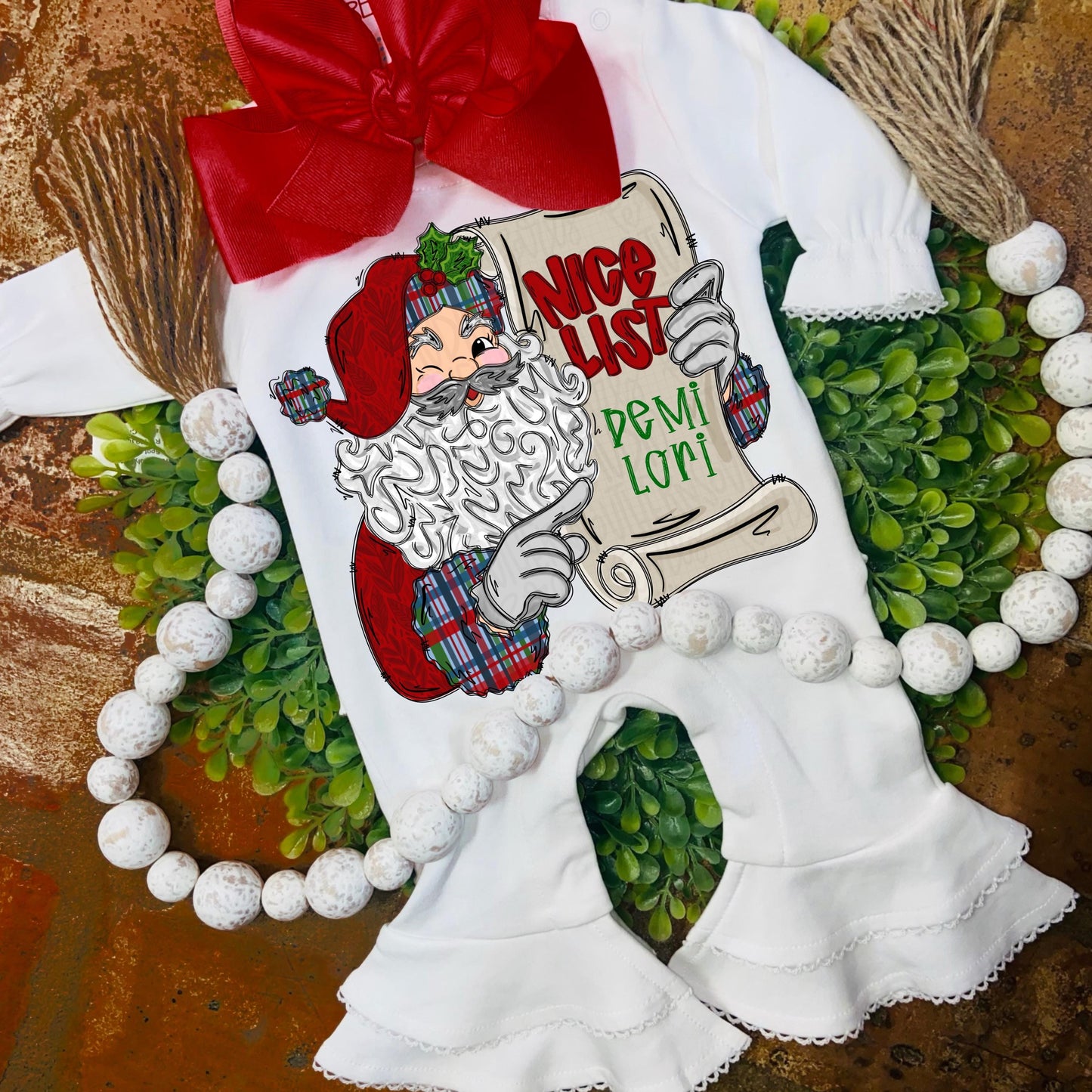 Santa holding nice list | Add your own name | Christmas | Sublimation Design | Digital Download | PNG