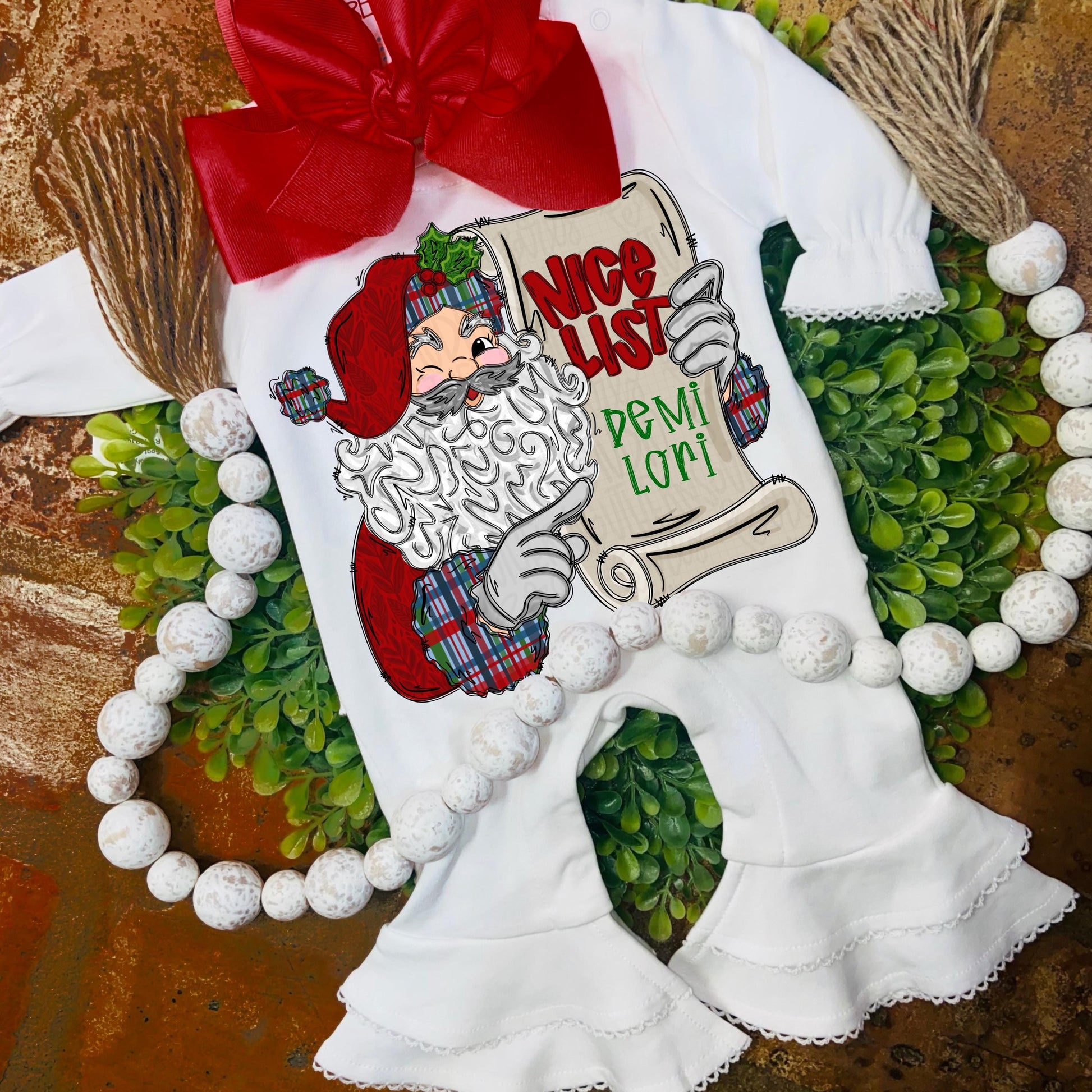 Santa holding nice list | Add your own name | Christmas | Sublimation Design | Digital Download | PNG