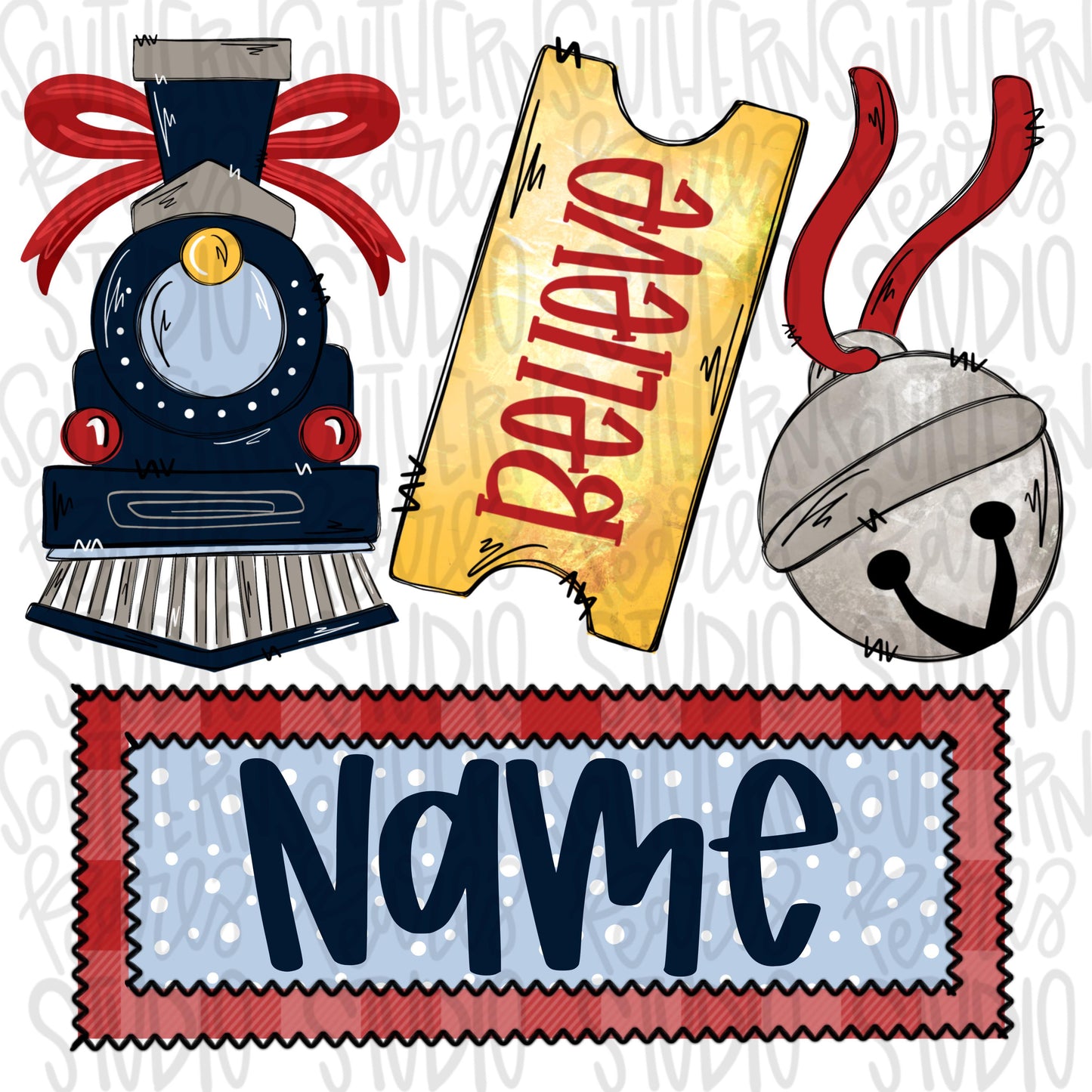 Christmas train with name patch girly |Sublimation Design | Digital Download | Women’s, Kids Shirt PNG