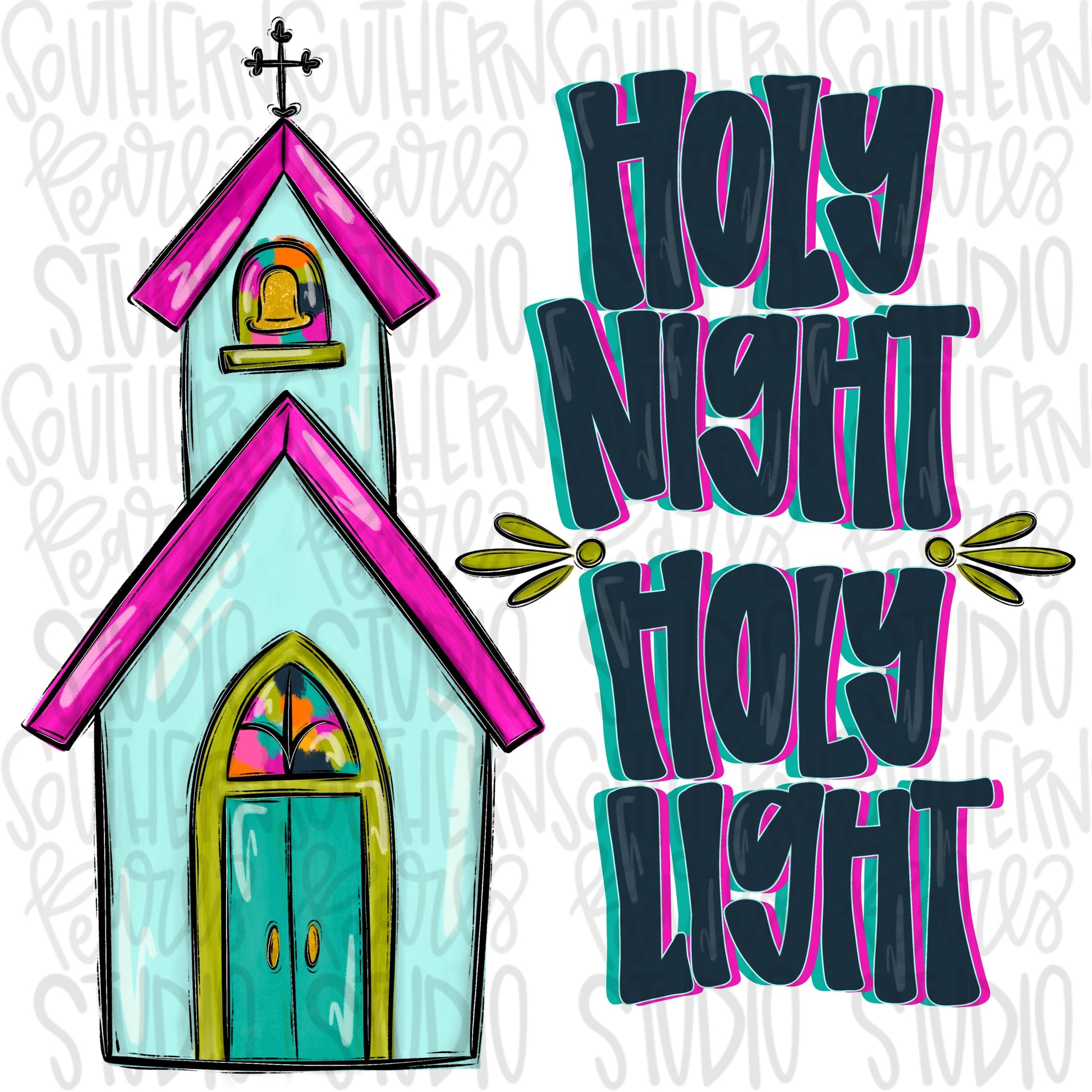 Holy Night Holy Light Christmas Church |Sublimation Design | Digital Download | Women’s, Kids Shirt PNG