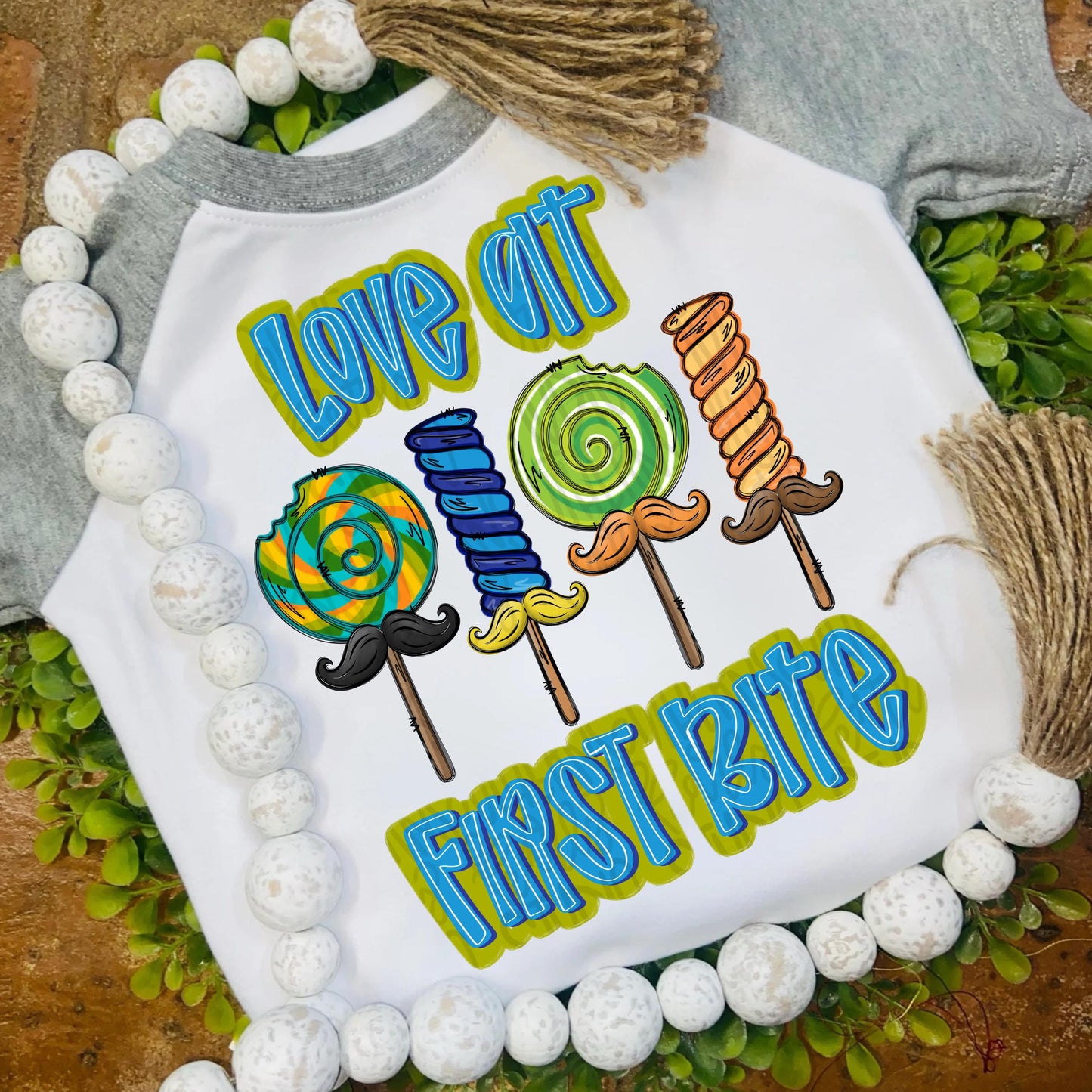 Love at first bite | boy lollipops with mustaches | valentine design | Sublimation Design | Digital Download | Kids Shirt PNG