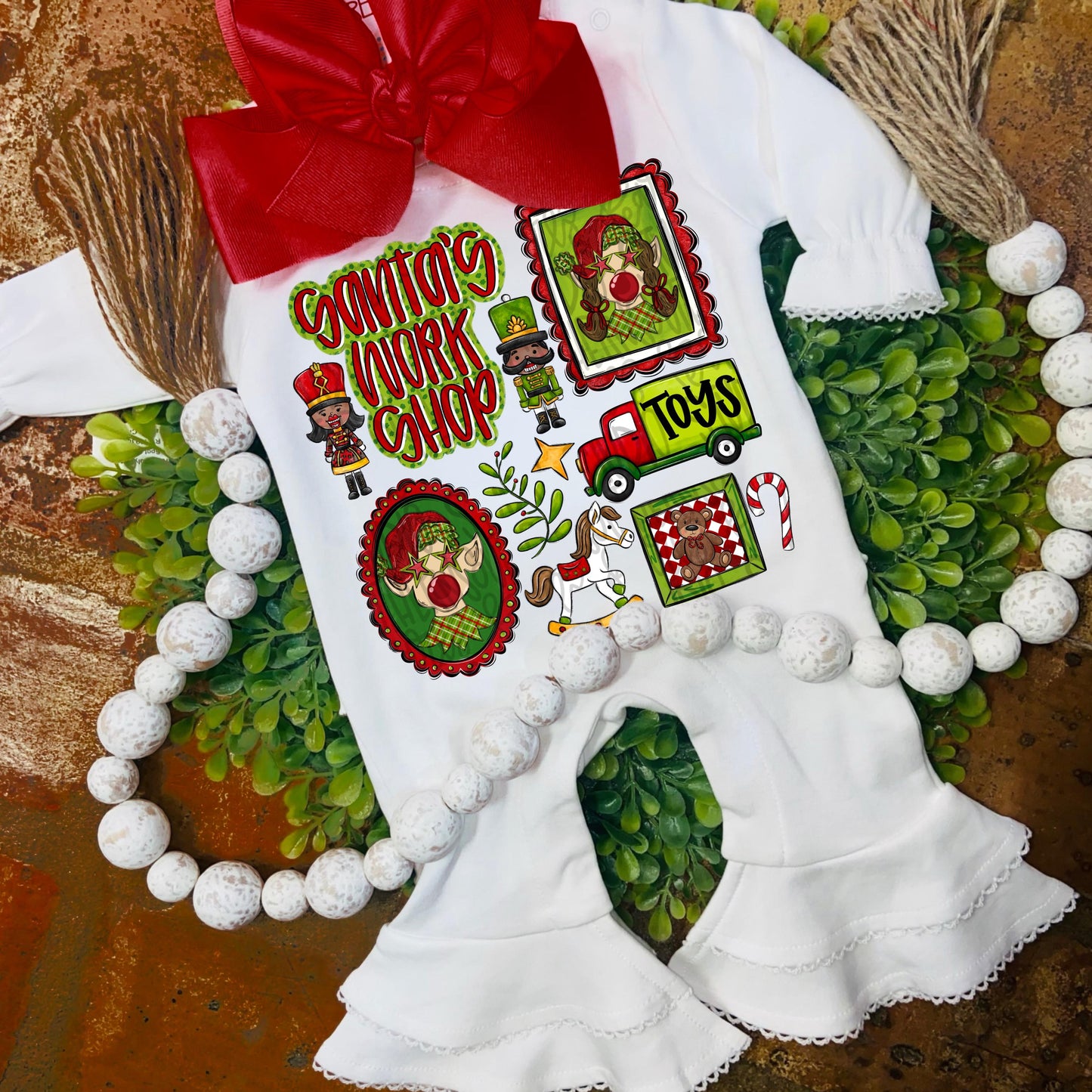 Santa’s workshop Christmas collage | toys elves nutcrackers | Sublimation Design | Digital Download | Women’s, Kids Shirt PNG