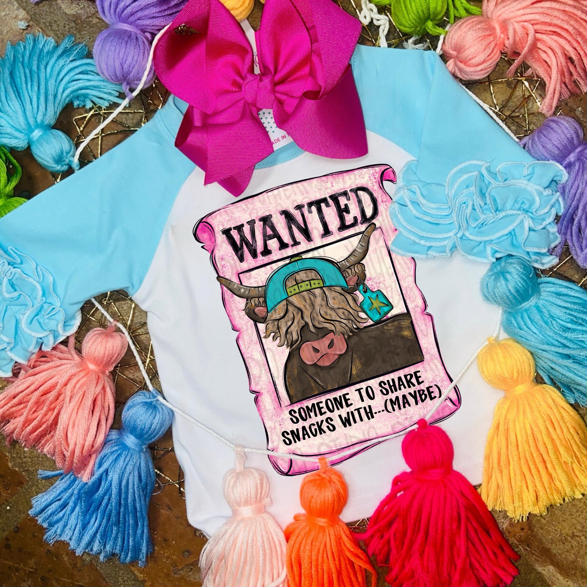 Wanted…someone to share snacks with | boy cow | wanted sign | valentine design | Sublimation Design | Digital Download | Kids Shirt PNG