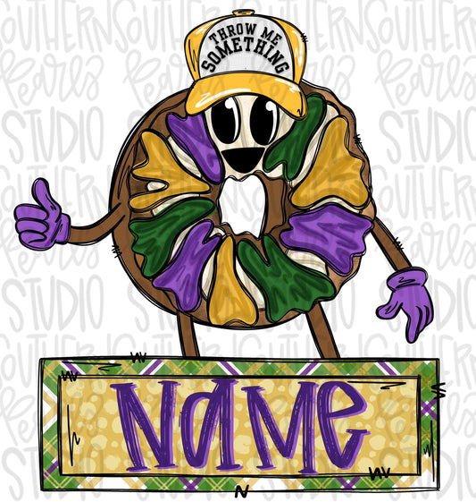 King cake boy with name patch | Sublimation Design | Digital Download | Women’s, Kids Shirt PNG