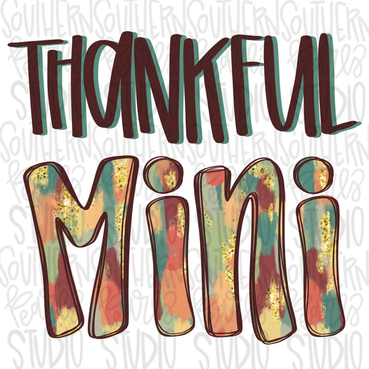 Thankful Mini | fall | Sublimation Design | Digital Download | Women’s, Kids Shirt PNG
