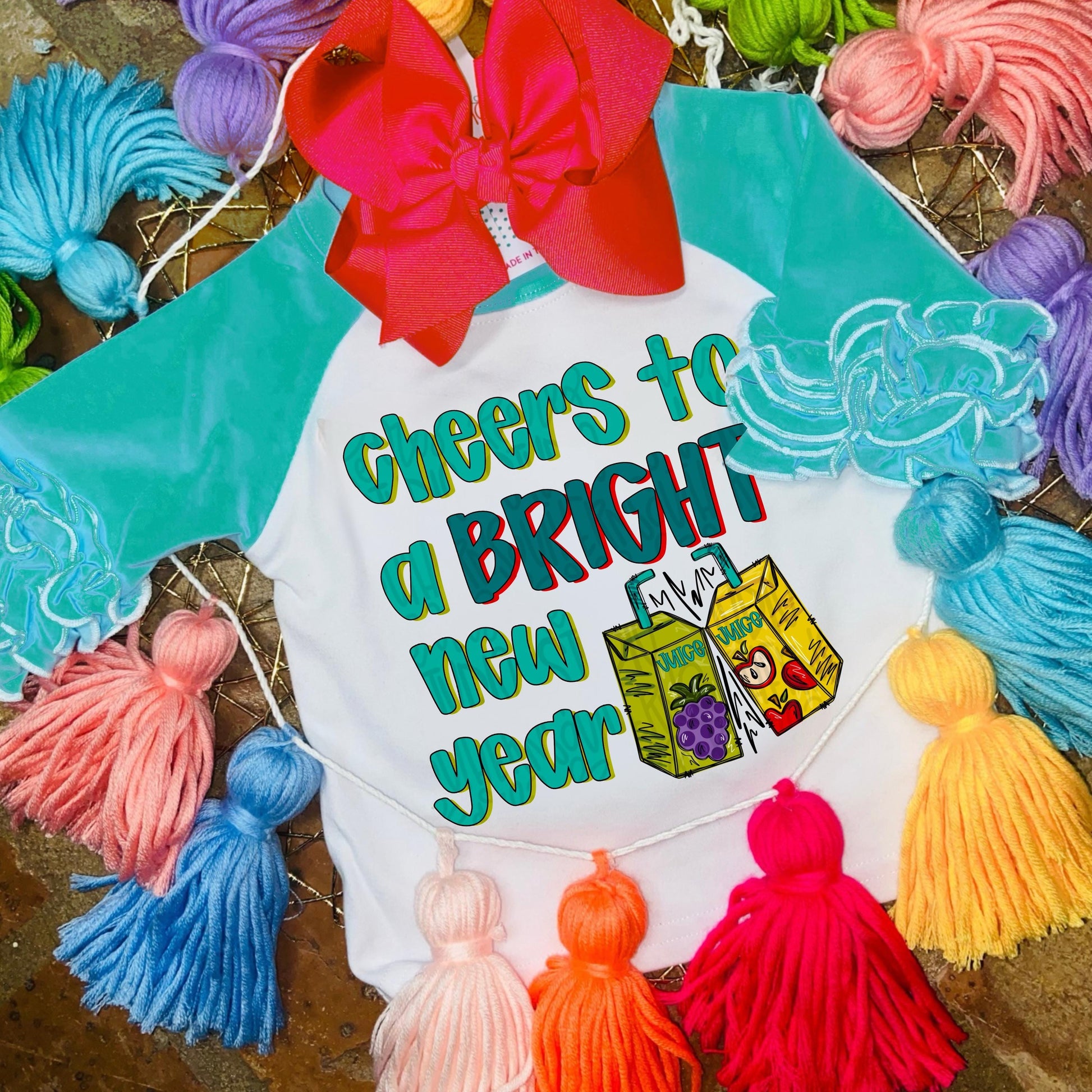 Cheers to a bright new year | clinking juice boxes | New year | Sublimation Design | Digital Download | Women’s, Kids Shirt PNG