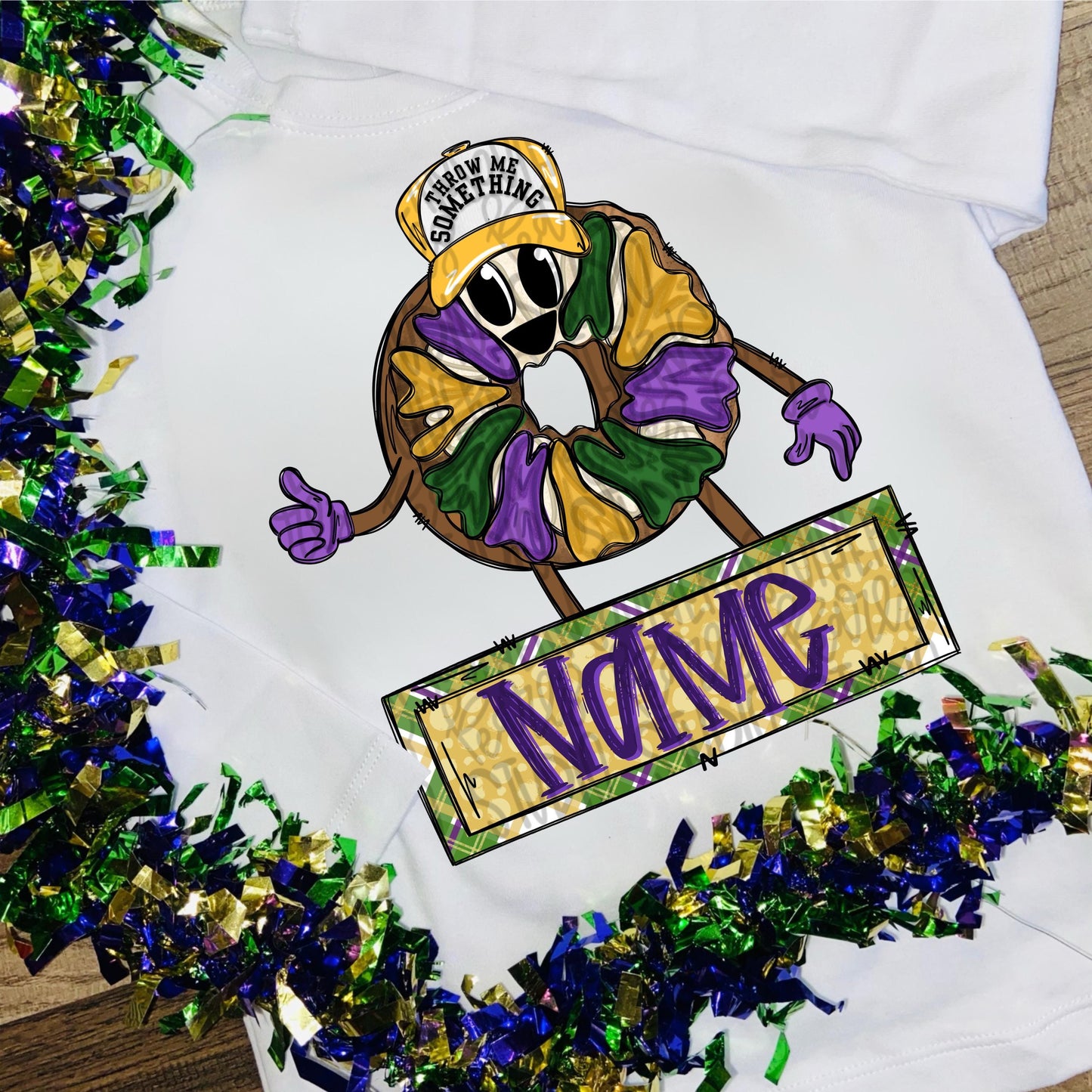King cake boy with name patch | Sublimation Design | Digital Download | Women’s, Kids Shirt PNG