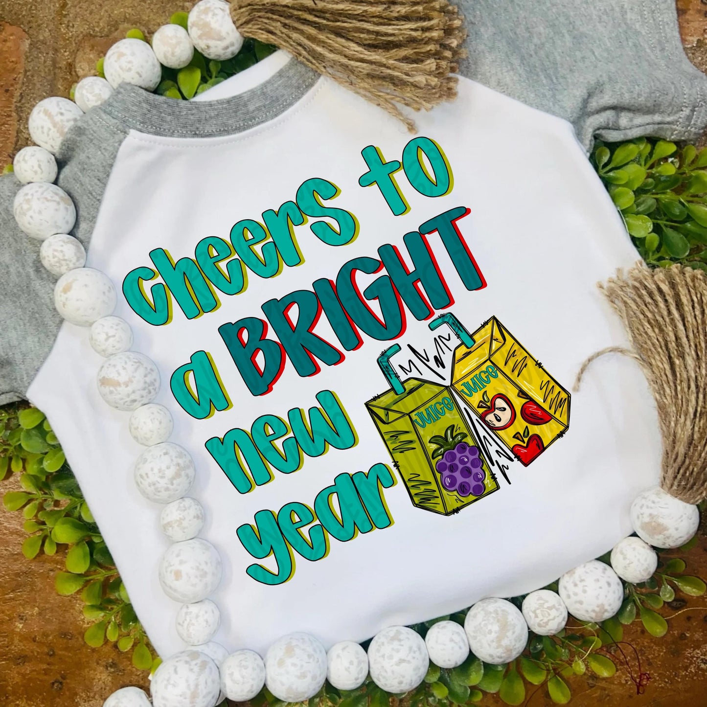 Cheers to a bright new year | clinking juice boxes | New year | Sublimation Design | Digital Download | Women’s, Kids Shirt PNG