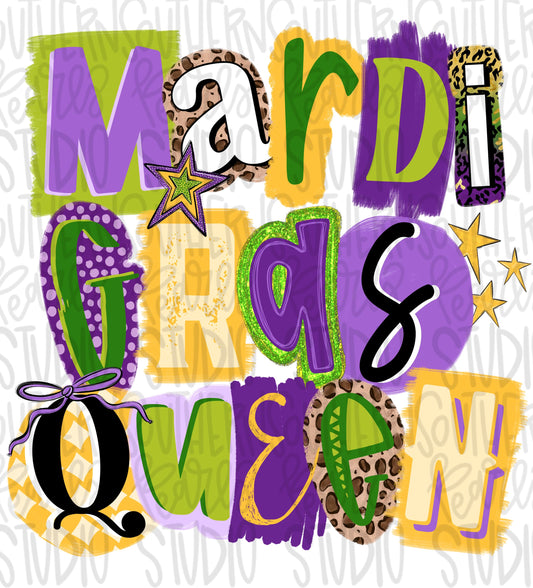 Mardi Gras Queen | Mardi Gras | Sublimation Design | Digital Download | Women’s, Kids Shirt PNG