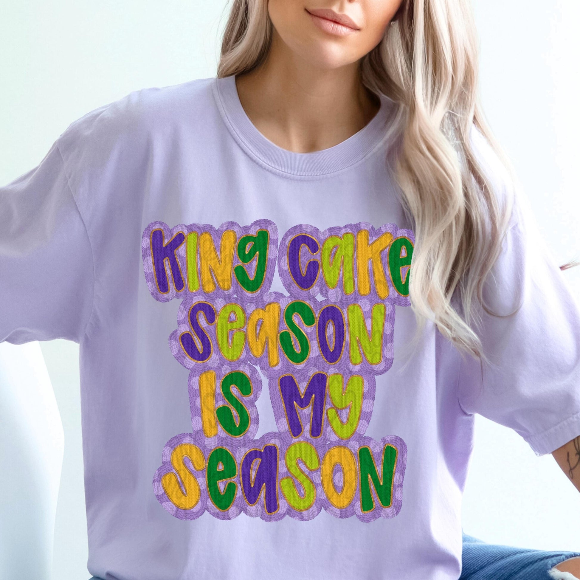 King cake season is my season | Mardi Gras | Sublimation Design | Digital Download | Women’s, Kids Shirt PNG
