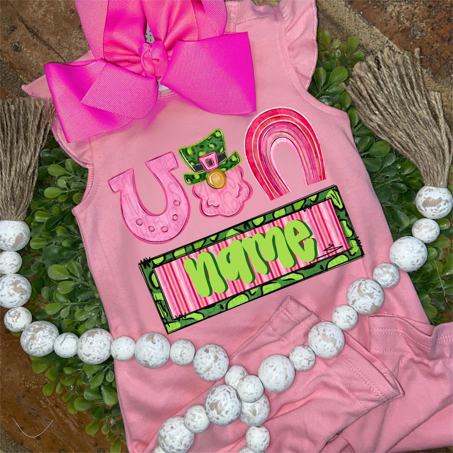St Patrick trio with name patch girl | Sublimation Design | Digital Download | Women’s, Kids Shirt PNG