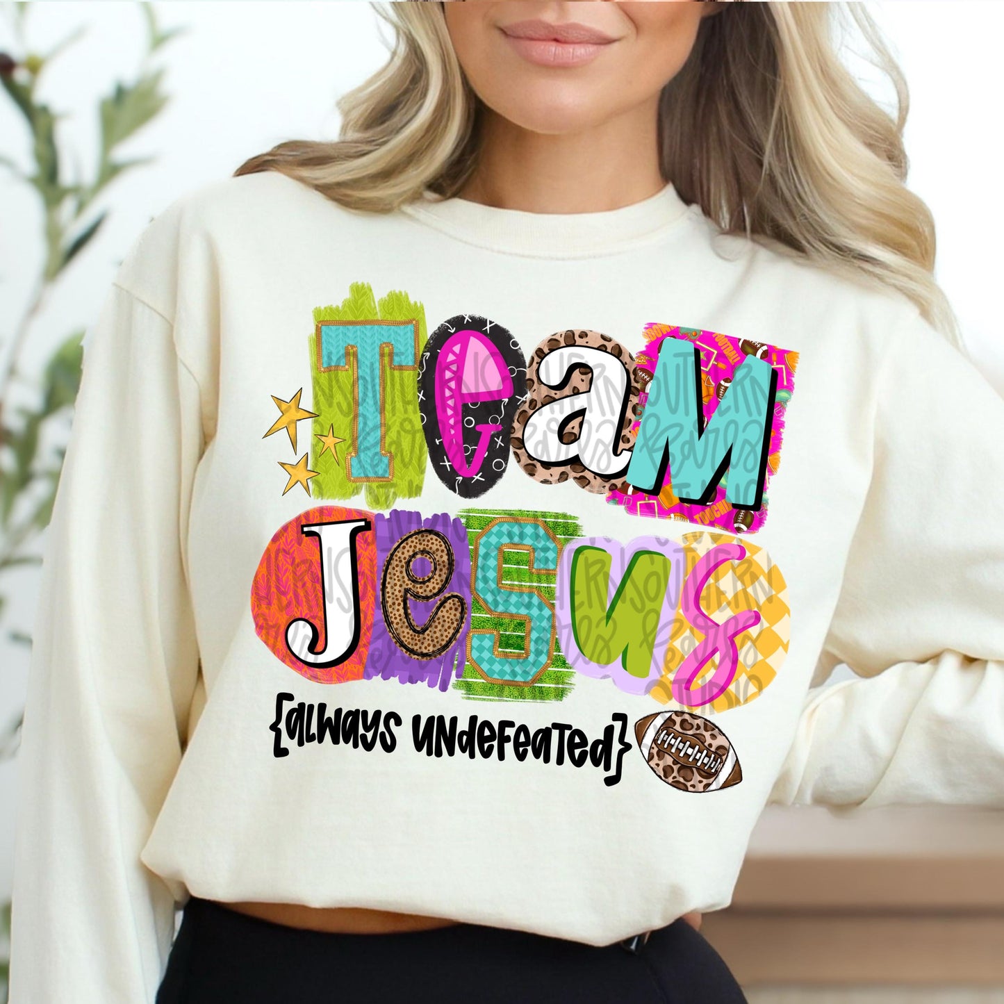 Team Jesus always undefeated | football | Sublimation Design | Digital Download | Women’s, Kids Shirt PNG