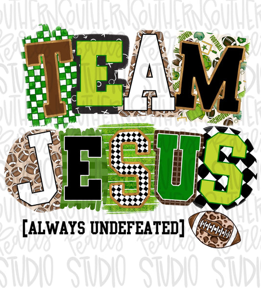 Team Jesus always undefeated | football | Sublimation Design | Digital Download | Women’s, Kids Shirt PNG