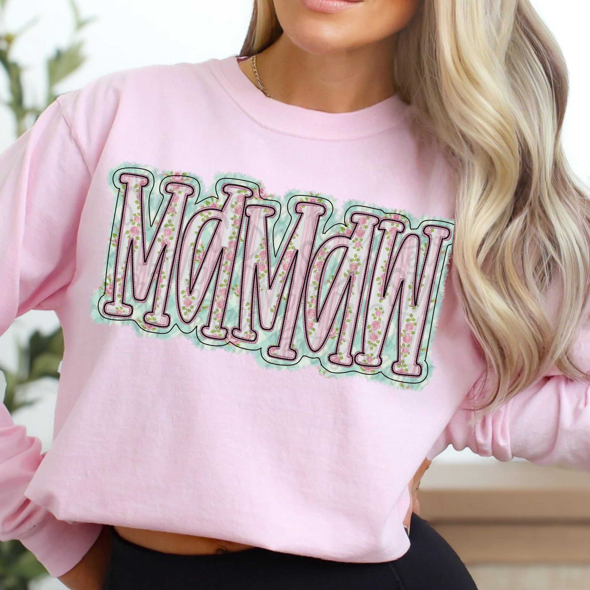 Mamaw faux embroidery floral design | Sublimation Design | Digital Download | Women’s, Kids Shirt PNG