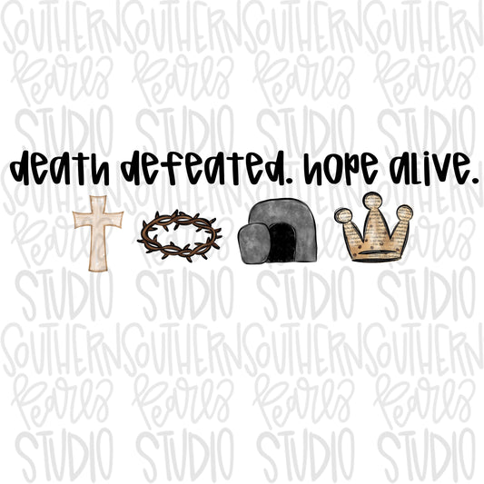 Death defeated. Hope alive. | Easter | Sublimation Design | Digital Download | Women’s, Kids Shirt PNG