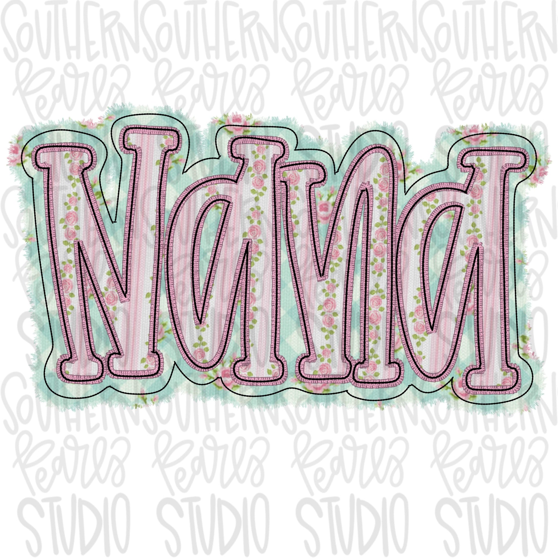 Nana faux embroidery floral design | Sublimation Design | Digital Download | Women’s, Kids Shirt PNG