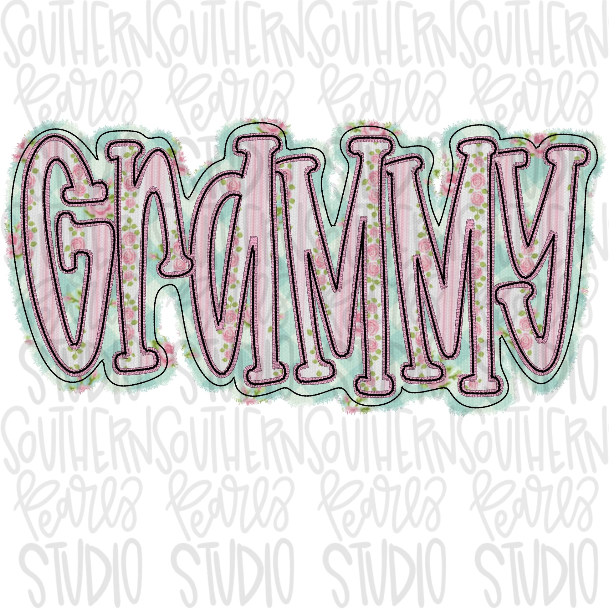 Grammy faux embroidery floral design | Sublimation Design | Digital Download | Women’s, Kids Shirt PNG