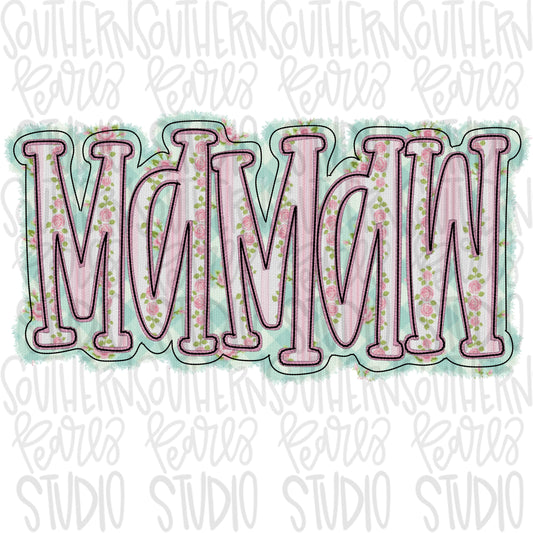 Mamaw faux embroidery floral design | Sublimation Design | Digital Download | Women’s, Kids Shirt PNG