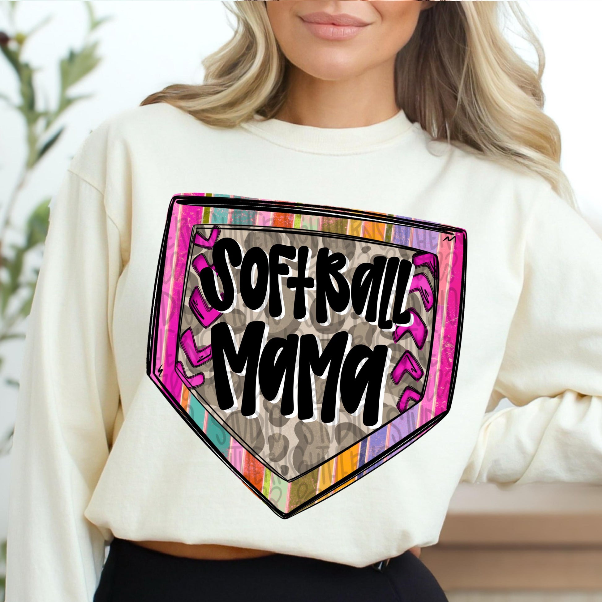 SoftBall Mama Home Plate | colorful and leopard | softball and baseball | Go Team | PNG | Sublimation | Design Download