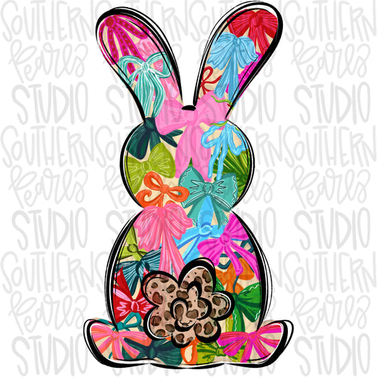 Bunny with bows and leopard | easter | Sublimation Design | Digital Download | Women’s, Kids Shirt PNG