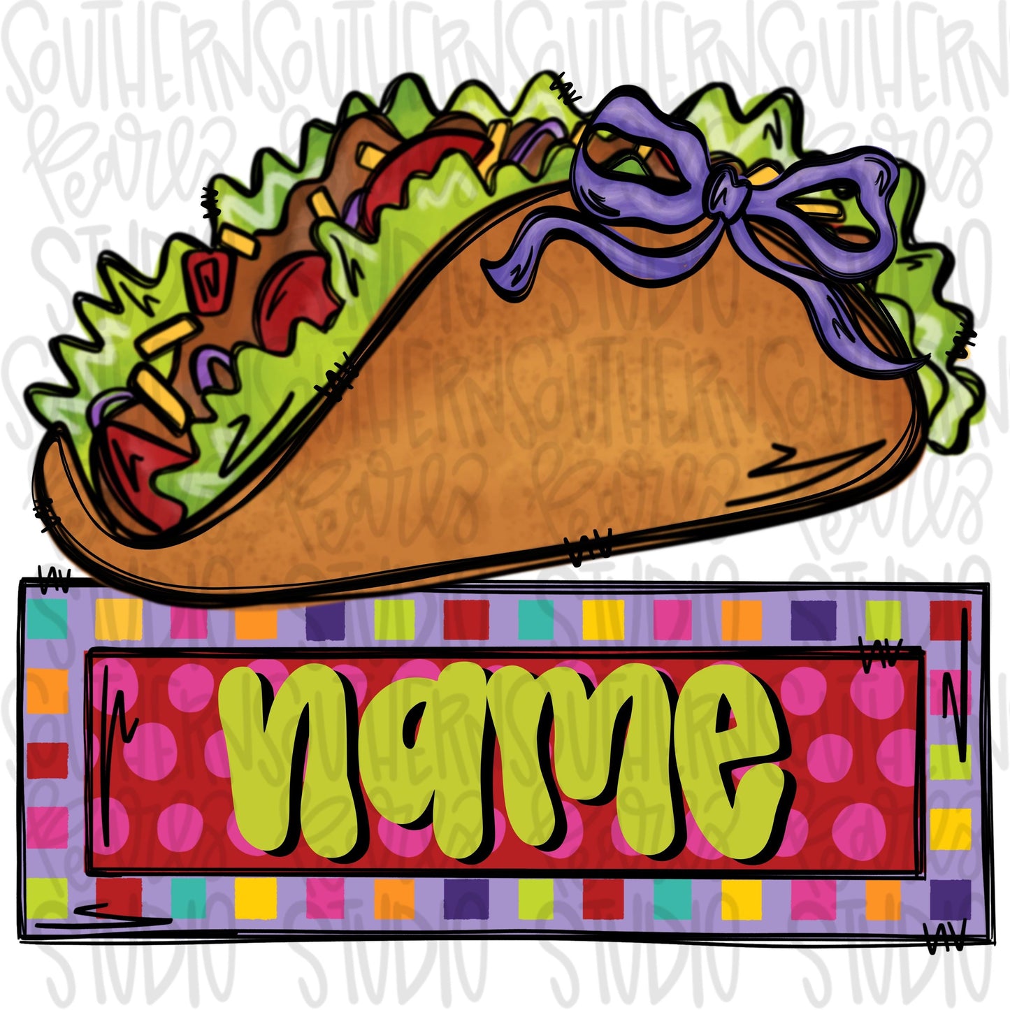 Cinco De Mayo | taco with Name Patch girl | Sublimation Design | Digital Download | Women’s, Kids Shirt PNG