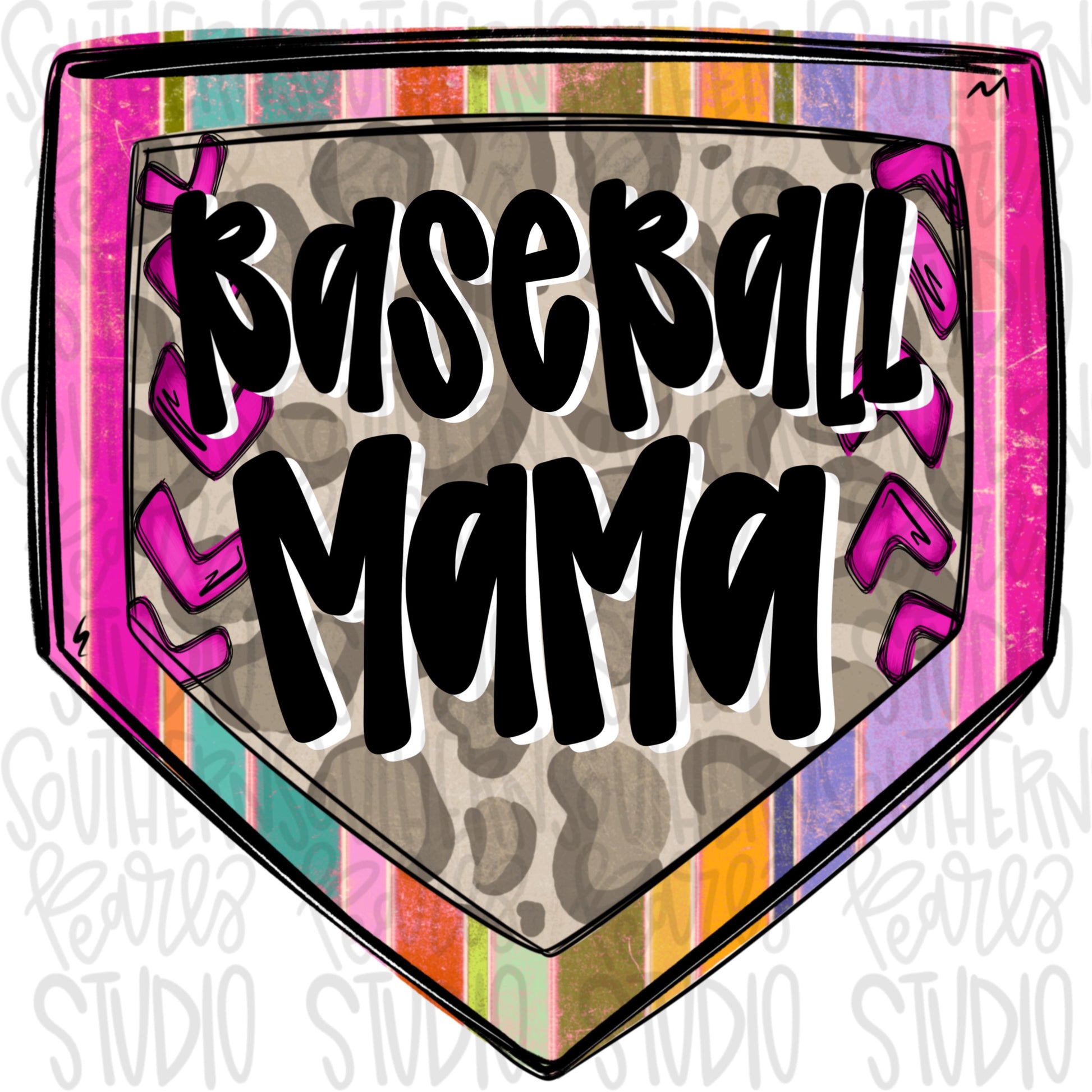 BaseBall Mama Home Plate | colorful and leopard | softball and baseball | Go Team | PNG | Sublimation | Design Download
