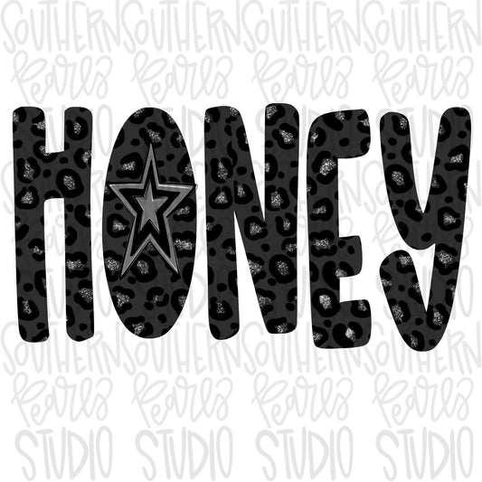 HONEY black leopard | Sublimation Design | Digital Download | Women’s, Kids Shirt PNG