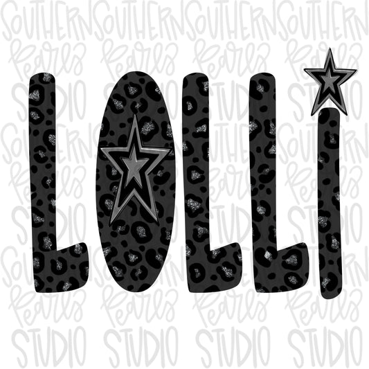 LOLLI black leopard | Sublimation Design | Digital Download | Women’s, Kids Shirt PNG
