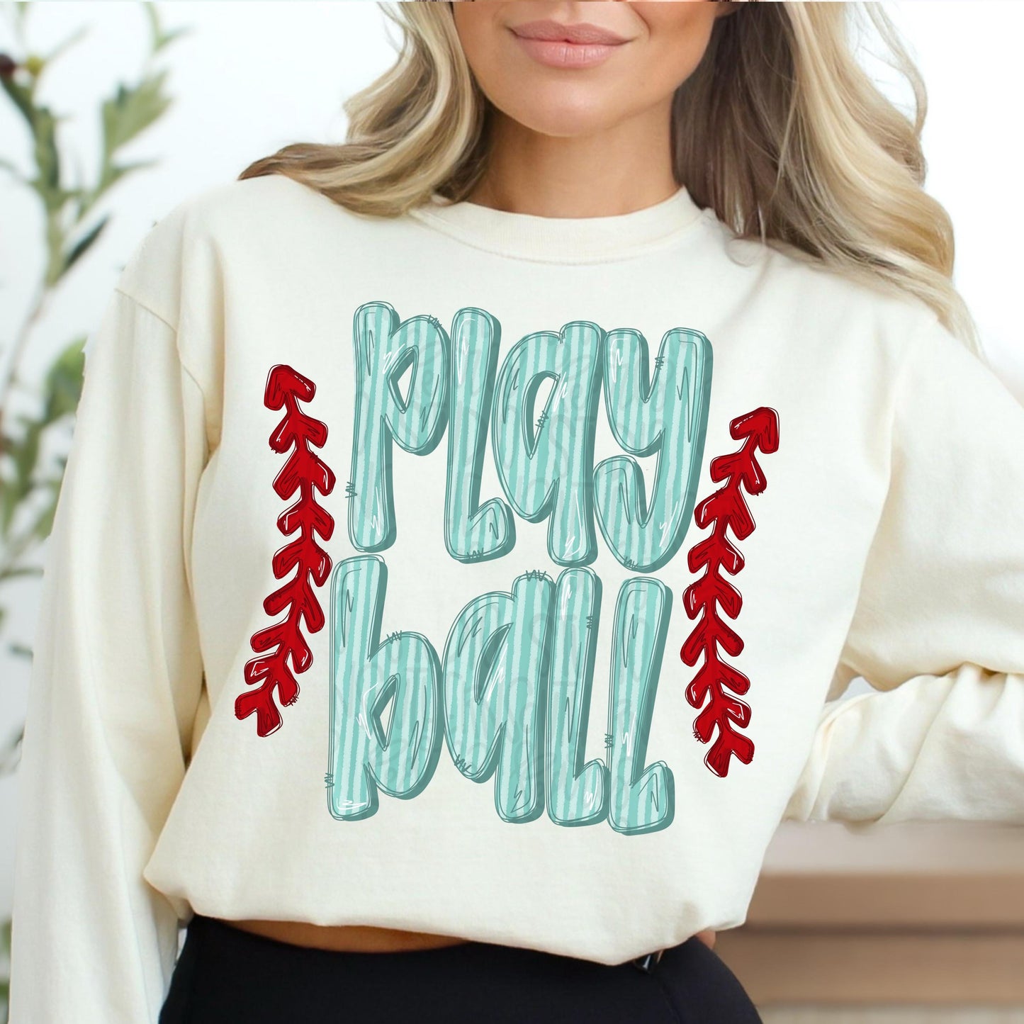 Play ball stripes and laces | softball and baseball | Go Team | PNG | Sublimation | Design Download