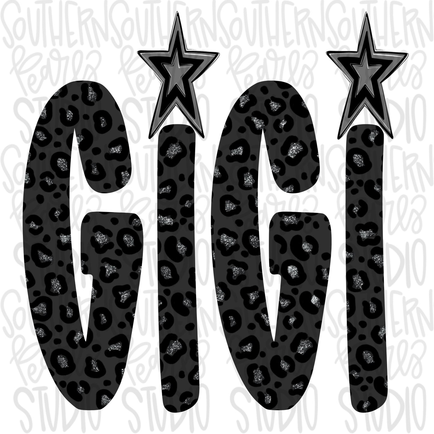 GIGI black leopard | Sublimation Design | Digital Download | Women’s, Kids Shirt PNG