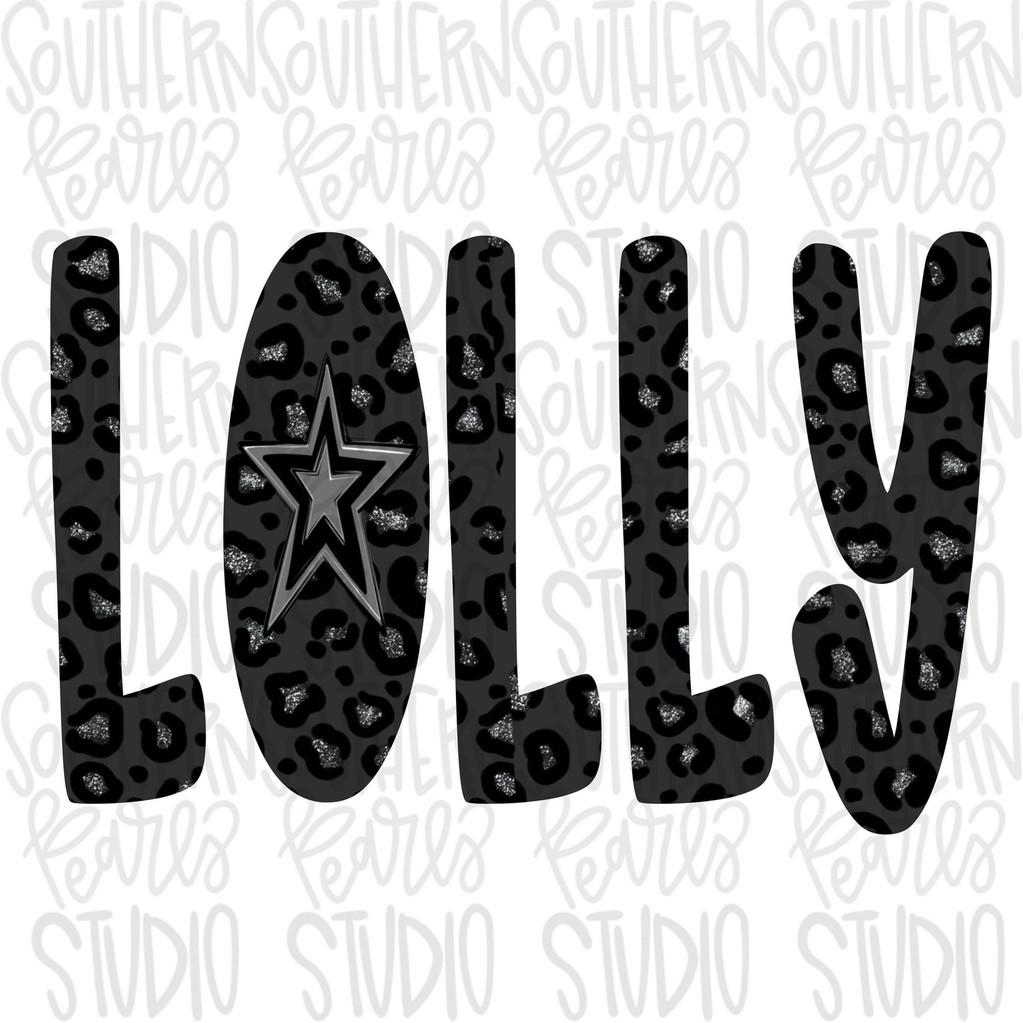 LOLLY black leopard | Sublimation Design | Digital Download | Women’s, Kids Shirt PNG
