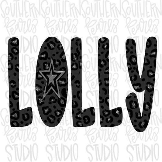 LOLLY black leopard | Sublimation Design | Digital Download | Women’s, Kids Shirt PNG