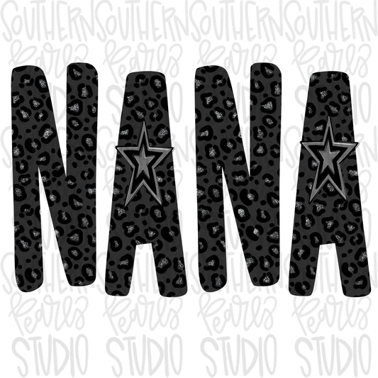 NANA black leopard | Sublimation Design | Digital Download | Women’s, Kids Shirt PNG