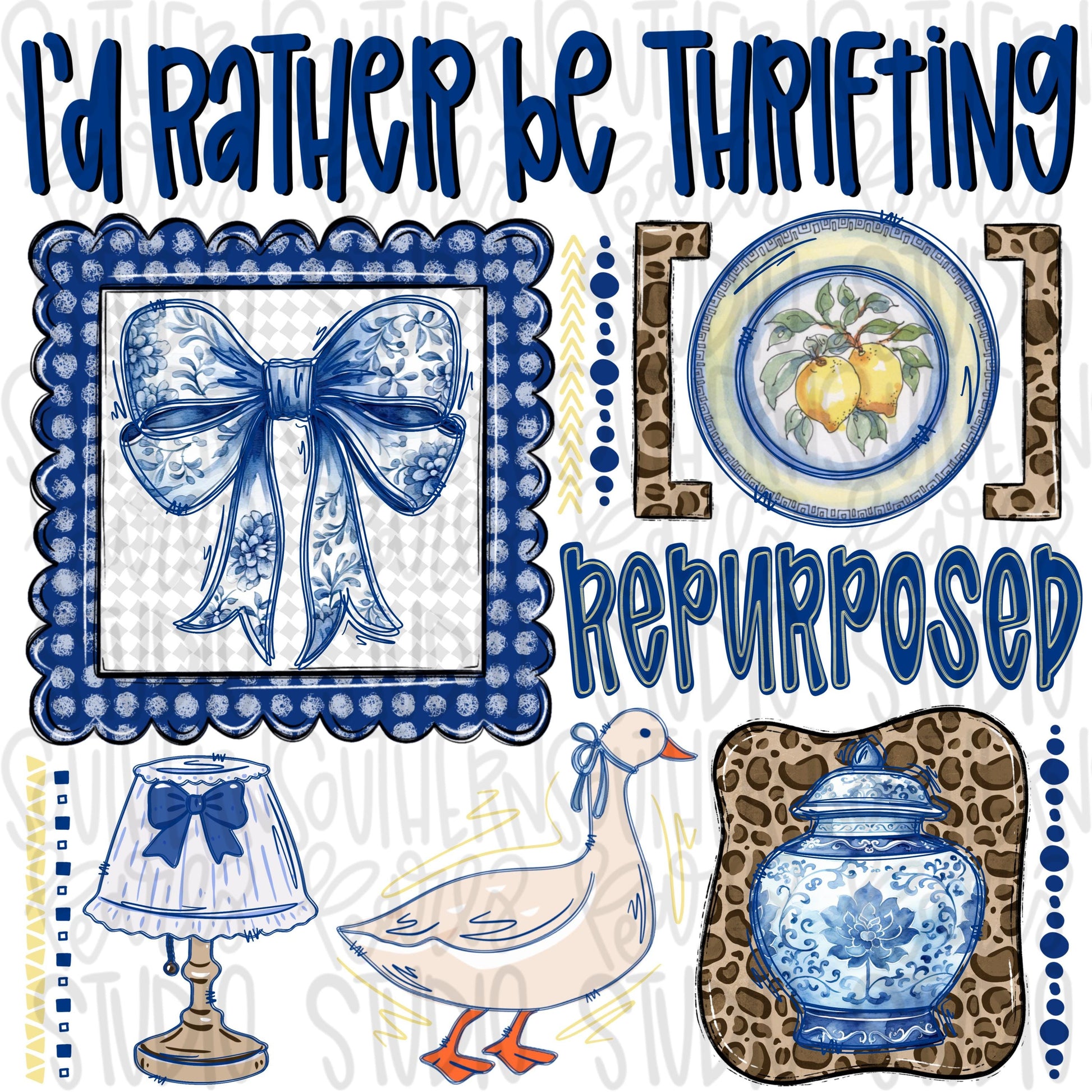 I’d rather be thrifting collage | coquette | Sublimation Design | Digital Download | Women’s, Kids Shirt PNG