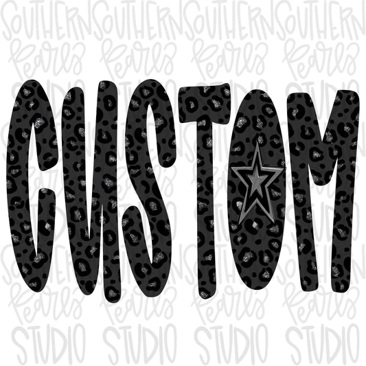 Custom name black leopard design | custom Listing | PNG | Sublimation | Design Download