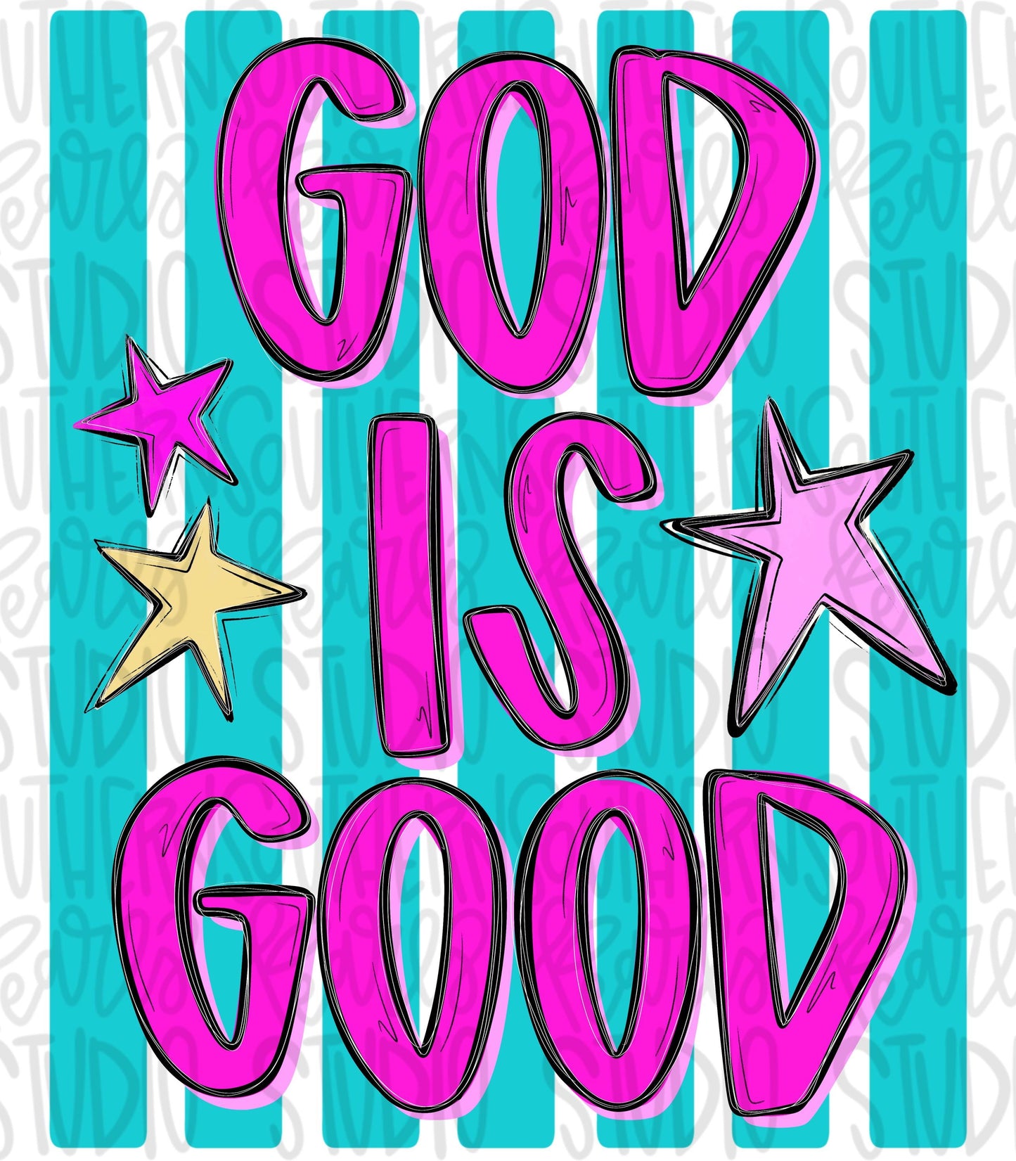 God is Good Stripes | Sublimation Design | Digital Download | Women’s, Kids Shirt PNG