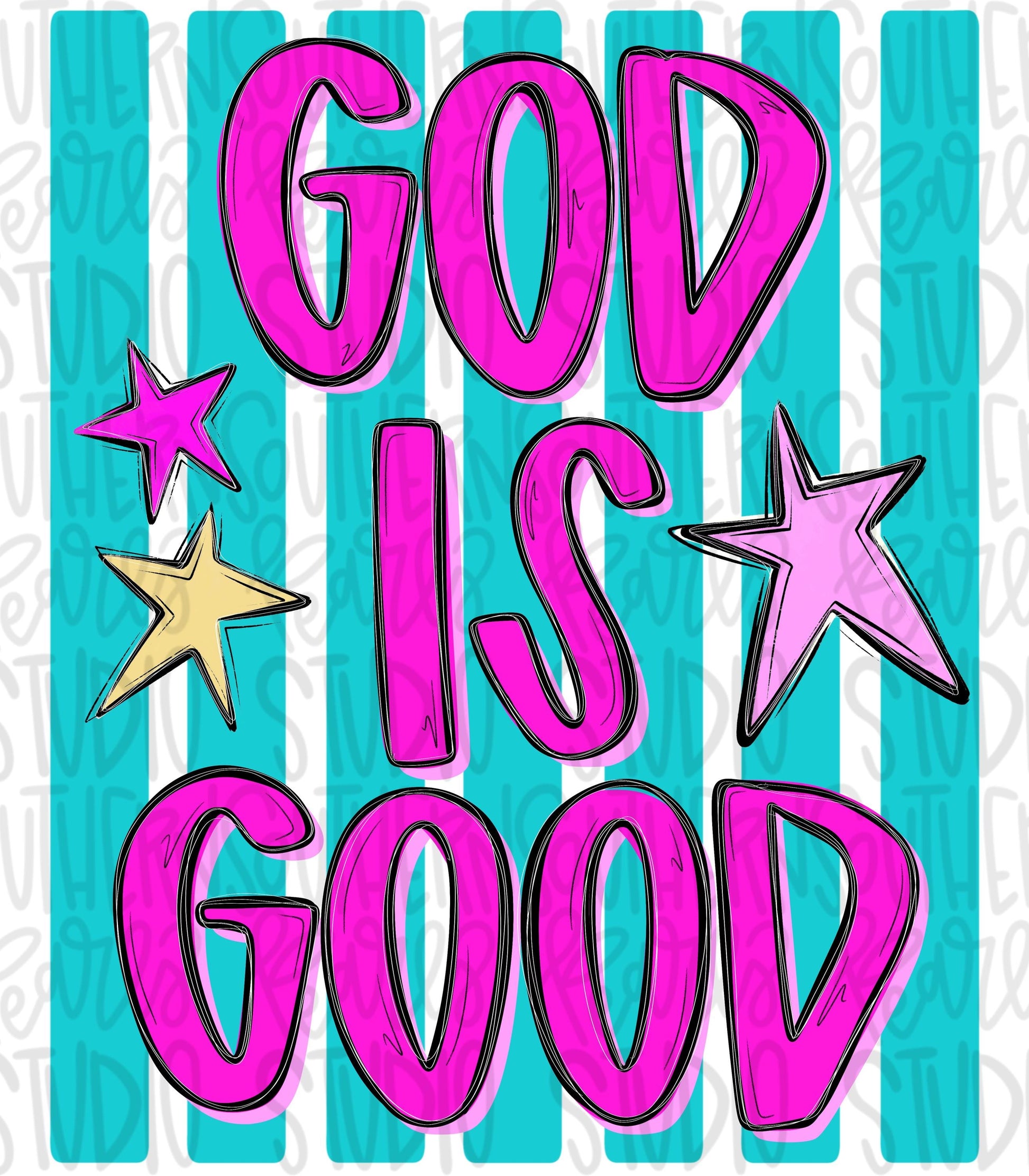 God is Good Stripes | Sublimation Design | Digital Download | Women’s, Kids Shirt PNG
