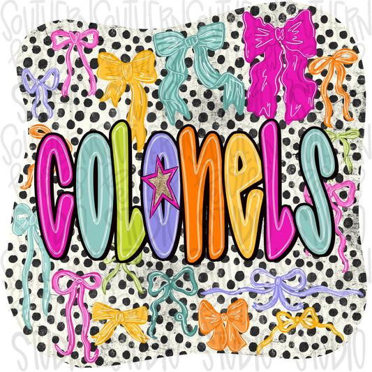 Colonels colorful bows | preppy coquette | Sublimation Design | Digital Download | Women’s, Kids Shirt PNG