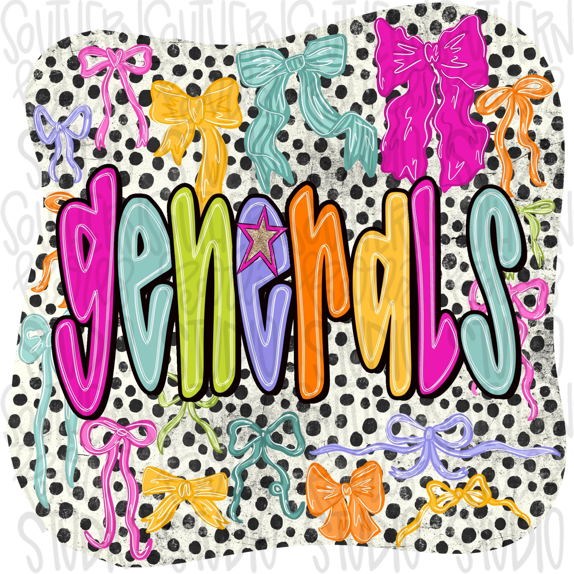 Generals colorful bows | preppy coquette | Sublimation Design | Digital Download | Women’s, Kids Shirt PNG