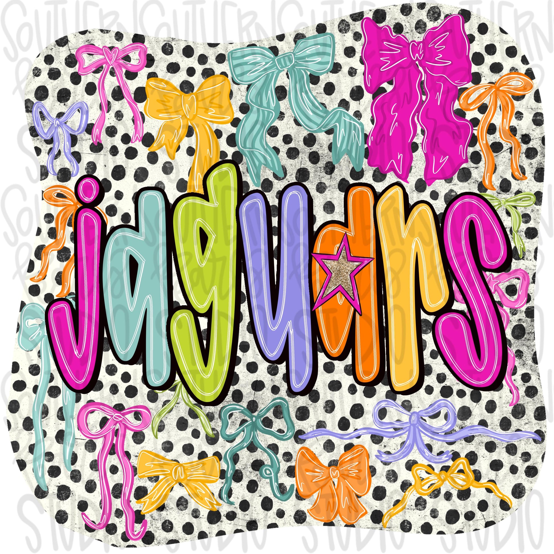 Jaguars colorful bows | preppy coquette | Sublimation Design | Digital Download | Women’s, Kids Shirt PNG